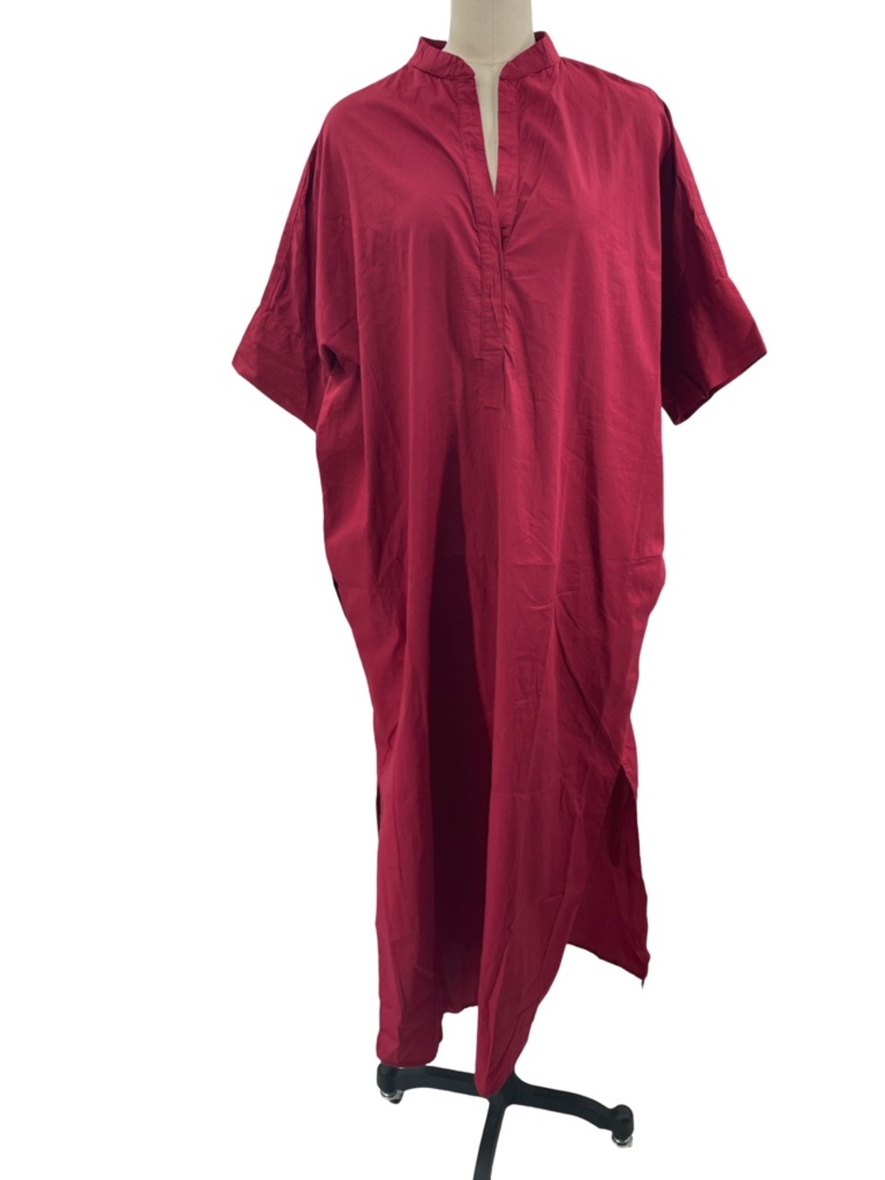 Ocean+Main los angeles RED V NECK MIDI LENGTH DRESS SHORT SLEEVE Size L/XL